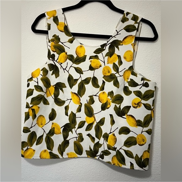 Zara Yellow Lemon Print Tank Top - Picture 1 of 3